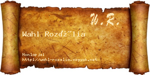 Wahl Rozália névjegykártya