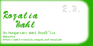 rozalia wahl business card